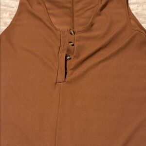 SHEIN Brown Buttoned Tank Top